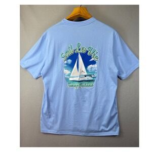 NWT Tommy Bahama Sail La Vie Graphic T-Shirt Mens Size M Blue 100% Cotton Trendy